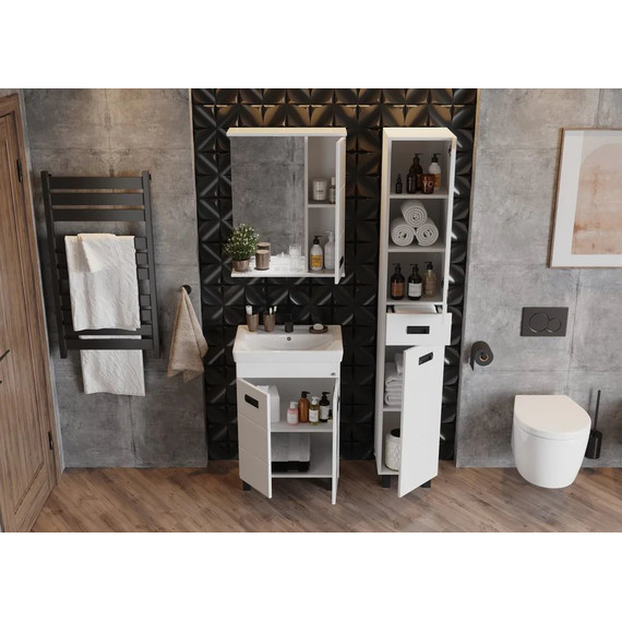 Тумба напольная с раковиной Onika Балтика-Квадро Black 55 см 105552 - фото 6