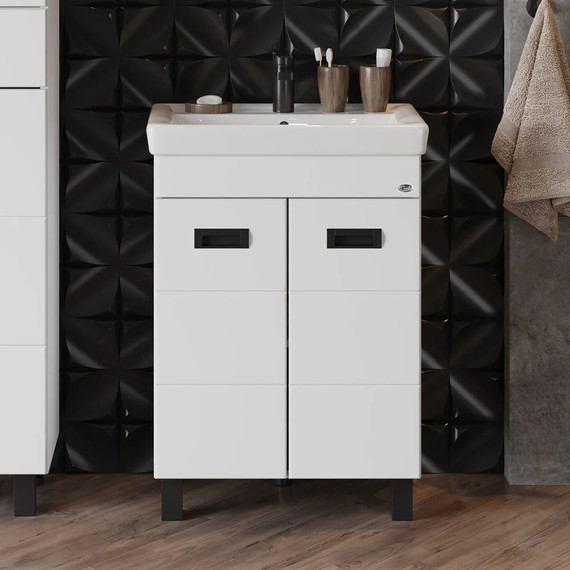 Тумба напольная с раковиной Onika Балтика-Квадро Black 55 см 105552 - фото 7