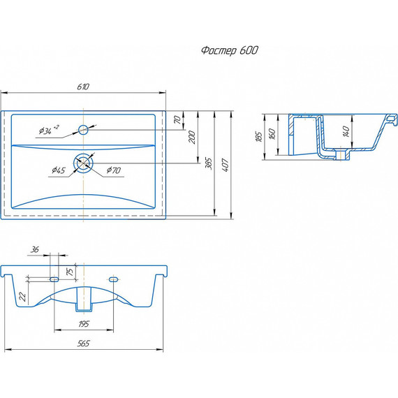 Тумба напольная с раковиной Onika Тимбер 60 см 106116, серый матовый/дуб сонома - фото 9