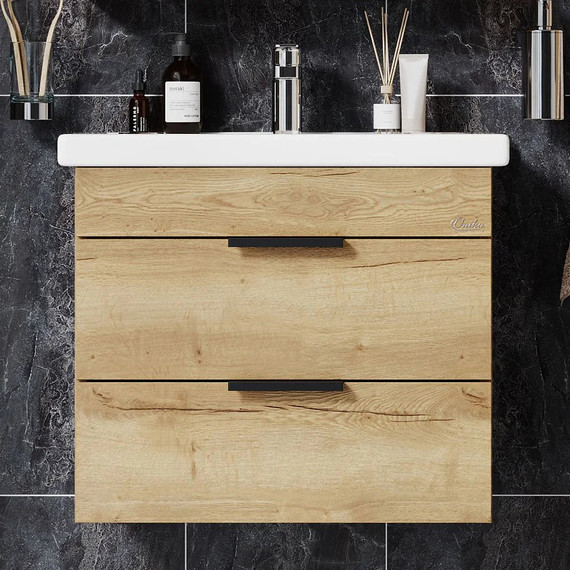 Тумба подвесная с раковиной Onika Легран 70 см 107048, дуб галифакс - фото, картинка 2 Тумба подвесная с раковиной Onika Легран 70 см 107048, дуб галифакс - фото 2