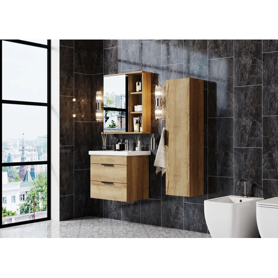 Тумба подвесная с раковиной Onika Легран 70 см 107048, дуб галифакс - фото, картинка 4 Тумба подвесная с раковиной Onika Легран 70 см 107048, дуб галифакс - фото 4