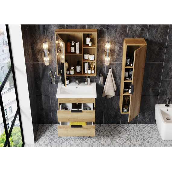 Тумба подвесная с раковиной Onika Легран 70 см 107048, дуб галифакс - фото, картинка 5 Тумба подвесная с раковиной Onika Легран 70 см 107048, дуб галифакс - фото 5