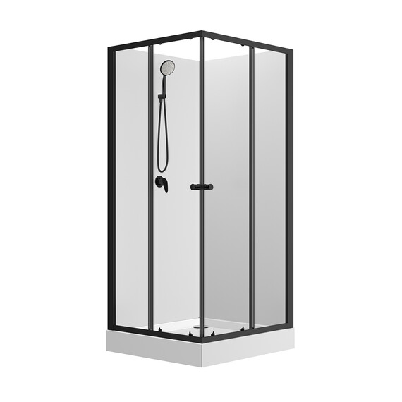 Душевая кабина Loranto Neo 90х90 см CS-21801, чёрный/прозрачное - фото 