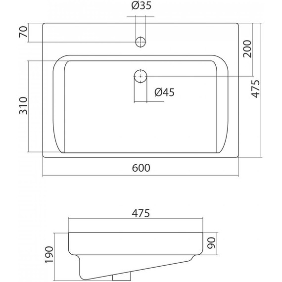 Тумба напольная с раковиной Onika Балтика-Квадро Black 60 см 106139 - фото 11