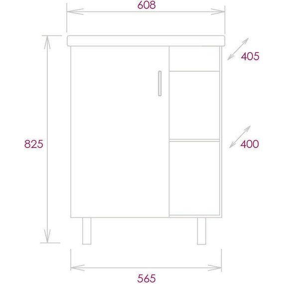 Тумба напольная с раковиной Onika Тимбер 60 см 106115, белый матовый/дуб сонома - фото 9