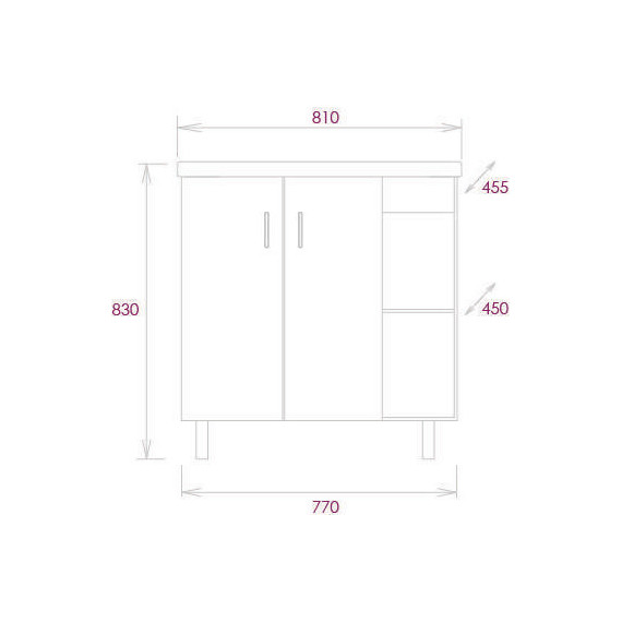 Тумба напольная с раковиной-столешницей Onika Тимбер 80 см 108045, белый матовый/дуб сонома - фото 8