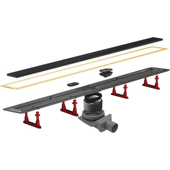 Трап Pestan (BETTOSERB) Confluo Premium Black Glass Gold+ Line 950 13100125, золото глянец/чёрный, Цвет производителя: чёрный, золото глянец, Размер трапа: 950 - фото 4