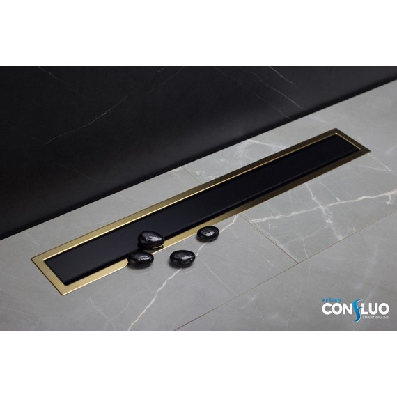 Трап Pestan (BETTOSERB) Confluo Premium Black Glass Gold+ Line 950 13100125, золото глянец/чёрный, Цвет производителя: чёрный, золото глянец, Размер трапа: 950 - фото 5