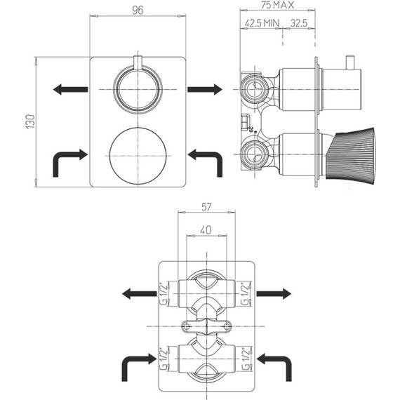 Смеситель для ванны Paini Domus 18PJ691PZ, матовое золото - фото 3