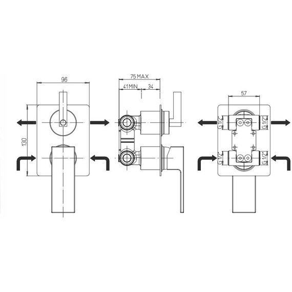 Смеситель для ванны Paini Grazia 21CR6911 - фото 8