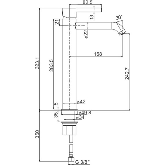Смеситель для раковины высокий Paini Brera 74CR205OLL - фото, картинка 3 Смеситель для раковины высокий Paini Brera 74CR205OLL - фото 3
