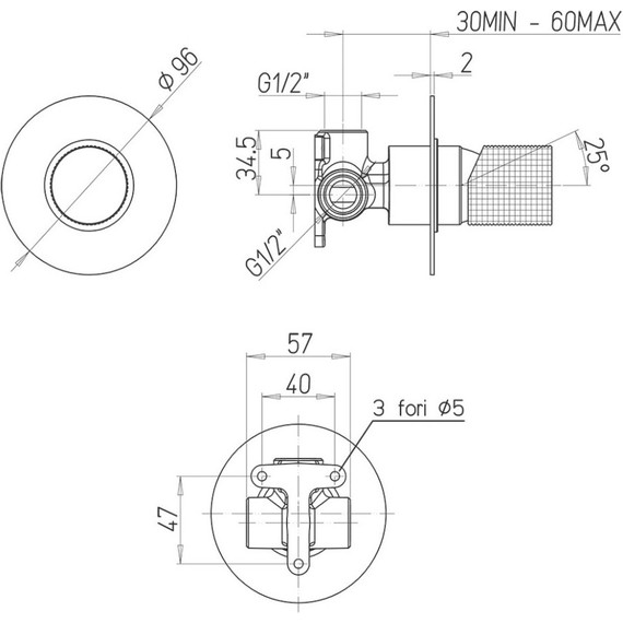 Смеситель для душа Paini Cox Grip 7GPZ690, черный матовый - фото 3