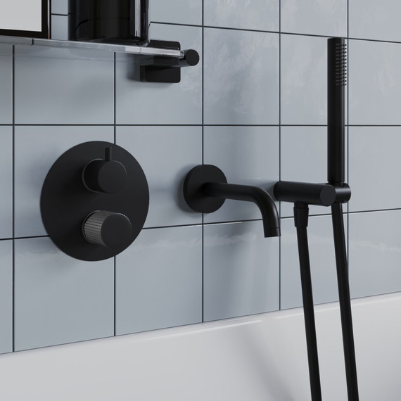 Смеситель для ванны Paini Cox Grip 7GPZ6911, черный матовый - фото 2