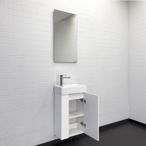 Тумба подвесная с раковиной Comforty Асти 40 см, белый глянцевый - фото 5