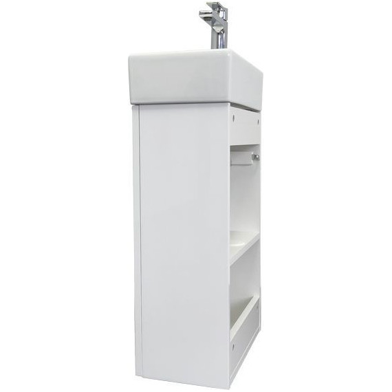 Тумба подвесная с раковиной Comforty Асти 40 см, белый глянцевый - фото 7