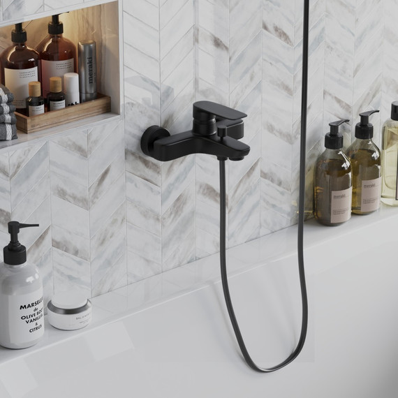 Смеситель для ванны Paini Nove 09YO111, черный - фото 2