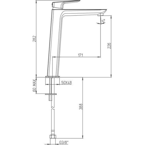 Смеситель для раковины высокий Paini Nove 09YO205LL, черный - фото 3