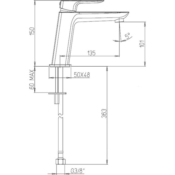 Смеситель для раковины Paini Nove 09YO205ME, черный - фото 6