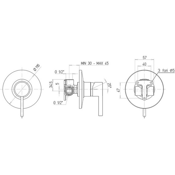 Смеситель для душа Paini Brera 74PZ690, черный матовый - фото 3