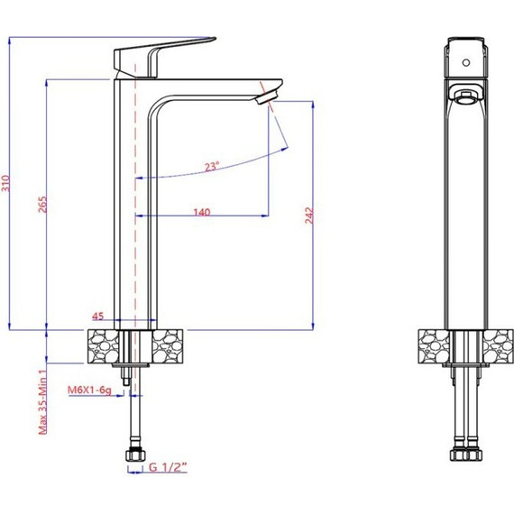 Смеситель для раковины высокий Paini Viva Style P4YO205LL, черный - фото 3