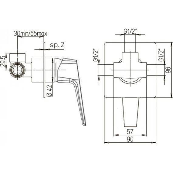 Смеситель для душа Paini Bari RTCR690 - фото 3