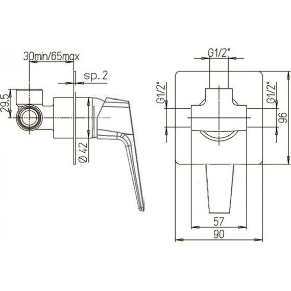 Смеситель для душа Paini Bari RTYO690, черный матовый - фото 3