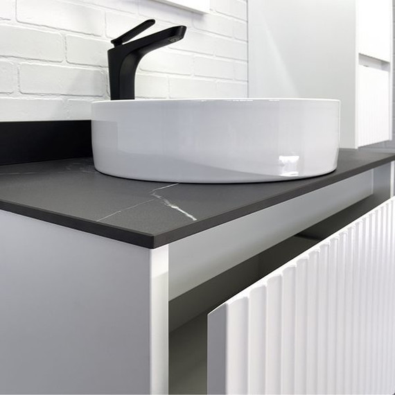 Тумба подвесная с раковиной Comforty Марсель 75 см (раковина Comforty 9110) белый матовый - фото 6