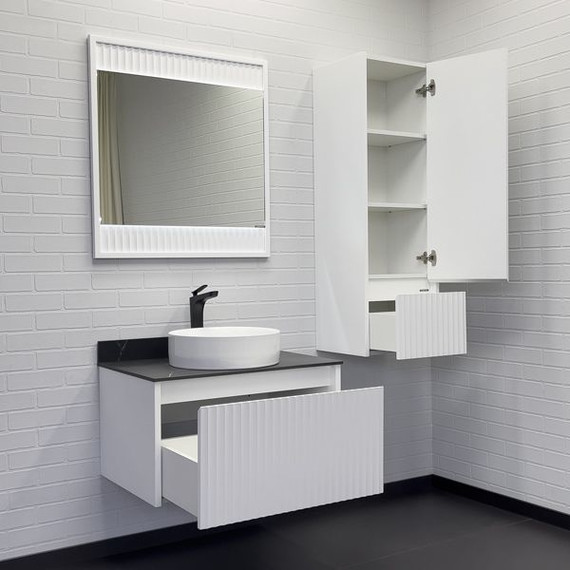 Тумба подвесная с раковиной Comforty Марсель 75 см (раковина Comforty 9110) белый матовый - фото 5