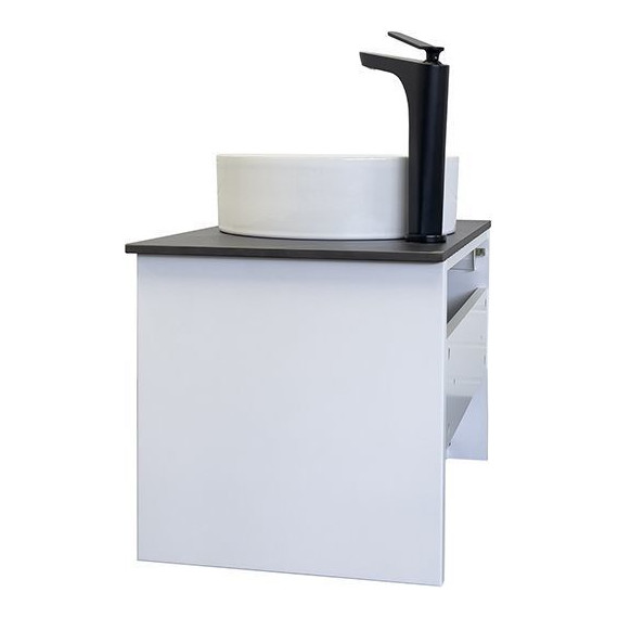 Тумба подвесная с раковиной Comforty Марсель 60 см, белый матовый - фото 8