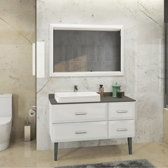 Тумба напольная с раковиной Comforty Империя 120 см, белый глянцевый - фото 3