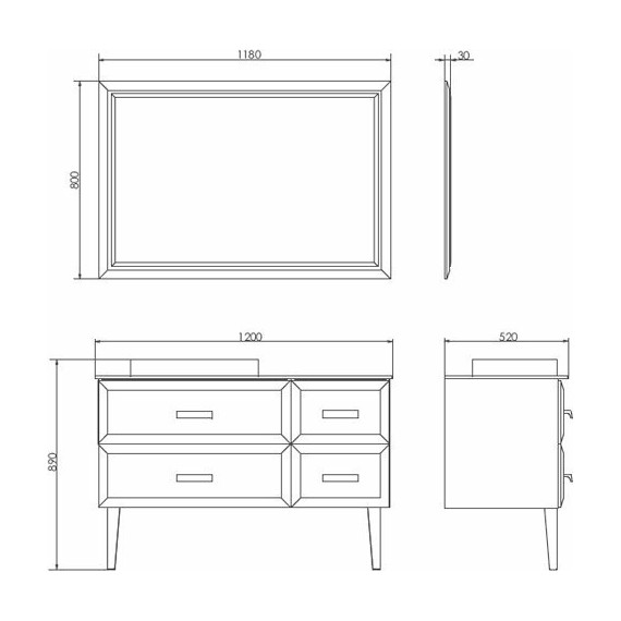 Тумба напольная с раковиной Comforty Империя 120 см, белый глянцевый - фото 10