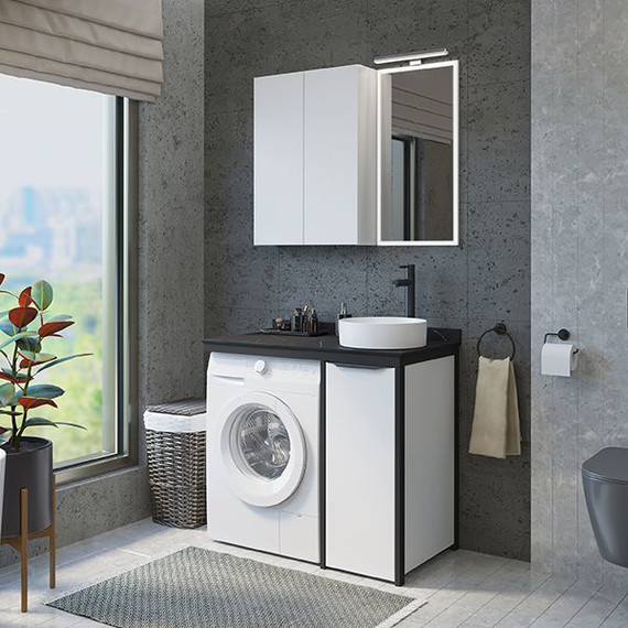 Тумба напольная с раковиной Comforty Лозанна 100 см, белый глянцевый - фото 3