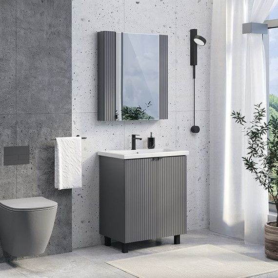 Тумба напольная с раковиной Comforty Лима 70 см, антрацит - фото 3