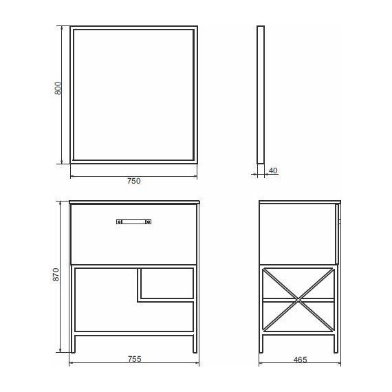 Зеркало Comforty Бредфорд 75 см, графит - фото 4