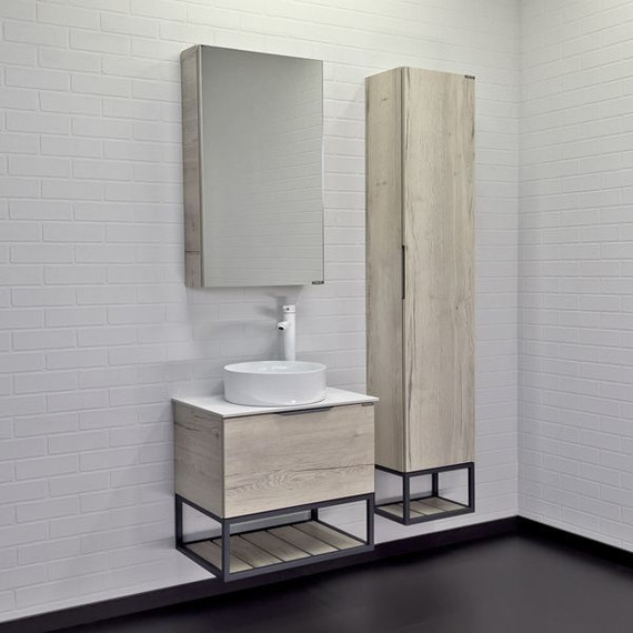 Тумба подвесная с раковиной Comforty Порто 60 см (раковина Comforty 9111) дуб дымчатый - фото 5