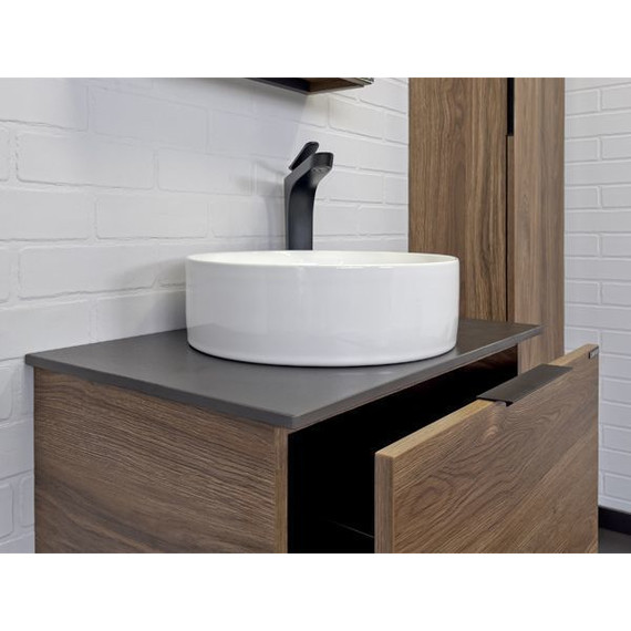 Тумба подвесная с раковиной Comforty Порто 60 см (раковина Comforty 9111) дуб тёмно-коричневый - фото 5