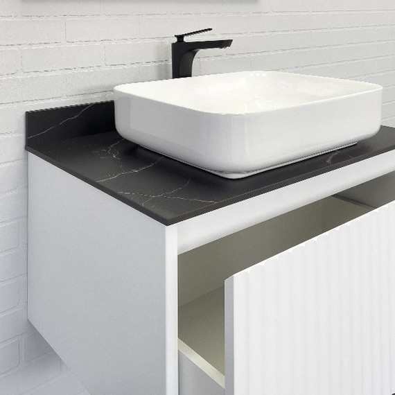 Тумба подвесная с раковиной Comforty Марсель 75 см (раковина Comforty T-Y9378) белый матовый - фото 6