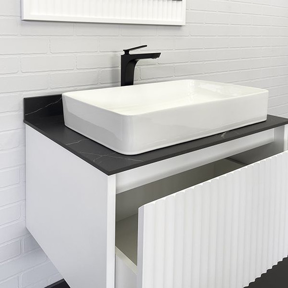 Тумба подвесная с раковиной Comforty Марсель 75 см (раковина Comforty 78189) белый матовый - фото 6