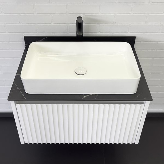 Тумба подвесная с раковиной Comforty Марсель 75 см (раковина Comforty 78189) белый матовый - фото 5