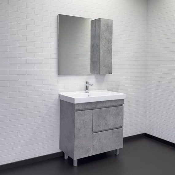 Тумба напольная с раковиной Comforty Осло 80Н см, бетон светлый - фото 4