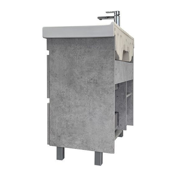 Тумба напольная с раковиной Comforty Осло 80Н см, бетон светлый - фото 7