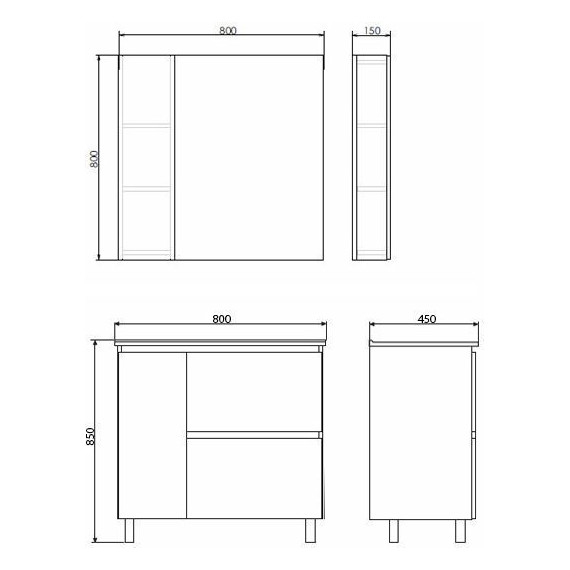 Тумба напольная с раковиной Comforty Осло 80Н см, бетон светлый - фото 8