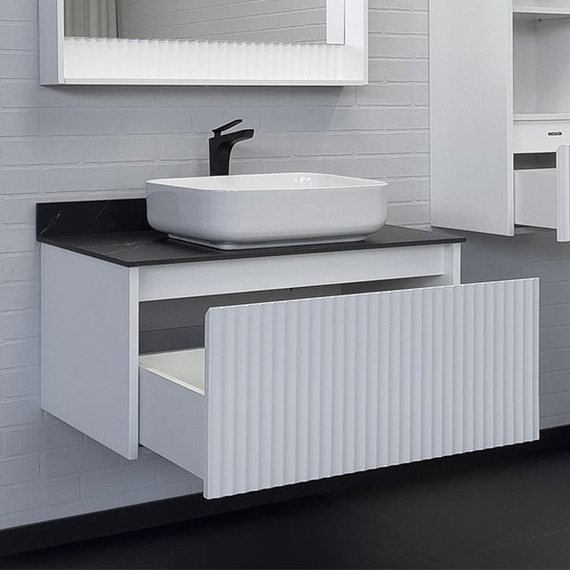 Тумба подвесная с раковиной Comforty Марсель 90 см (раковина Comforty T-Y9378) белый матовый - фото 5