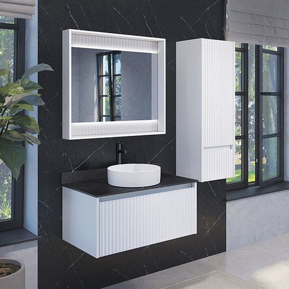 Тумба подвесная с раковиной Comforty Марсель 90 см (раковина Comforty 9110) белый матовый - фото 3