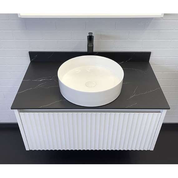 Тумба подвесная с раковиной Comforty Марсель 90 см (раковина Comforty 9110) белый матовый - фото 6