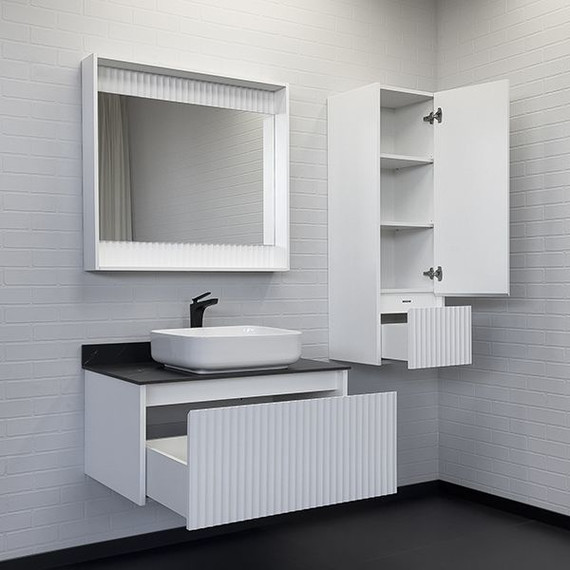 Тумба подвесная с раковиной Comforty Марсель 90 см (раковина Comforty T-Y9378) белый матовый - фото 3