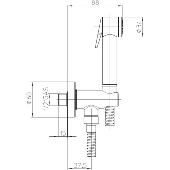 Набор для гигиенического душа Bossini Paloma C69001B.030 - фото 2