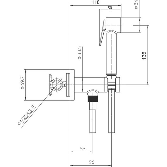 Набор для гигиенического душа Bossini Paloma E37007B.030 - фото 2