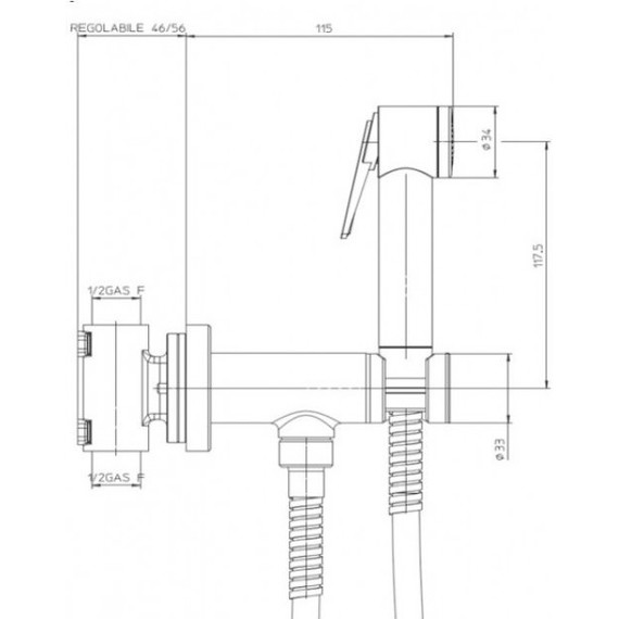 Набор для гигиенического душа Bossini Paloma E37015B.045, белый матовый - фото 2
