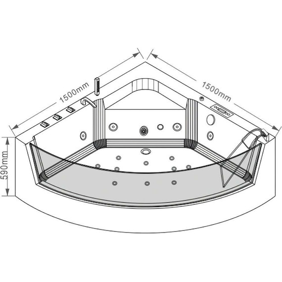 Ванна гидромассажная Grossman 150x150 см GR-15000 - фото 8